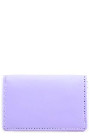 Royce Leather Leather Card Case in Lavender- Gold Foil at Nordstrom