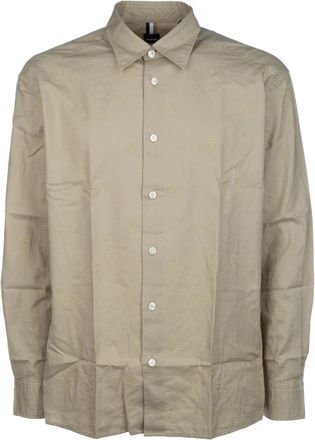 HUGO BOSS C-Cory-243 Shirt - Heren - Casual Overhemden - Beige - M - Katoen - Overhemden