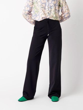 Toni Schlupfhose TONI Jenny Wide Leg, Damen, Gr. 36, N-Gr, dunkelblau, Web, Obermaterial: 48% Polyamid, 42% Viskose, 10% Elasthan, unifarben, bequem lang, 