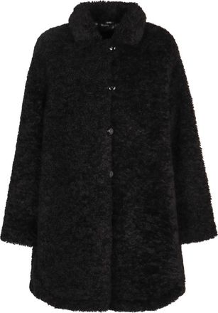 Emporio Armani Nepbontjas met Jacquard Voering - Dames - Mantel - Zwart - S - Nepbont - Jassen