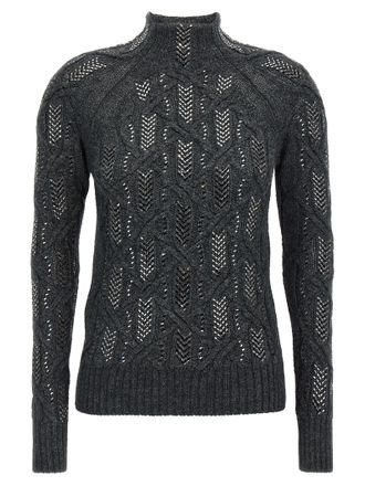 Ermanno Scervino Womens Crystal Braid Sweater