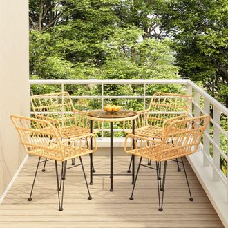 vidaXL Juego De Comedor De Jard&iacute;n 5 Piezas Rat&aacute;n Sint&eacute;tico Vidaxl