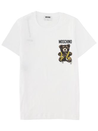 Moschino Teddy White Teddy Bear Graphic Cotton T-Shirt