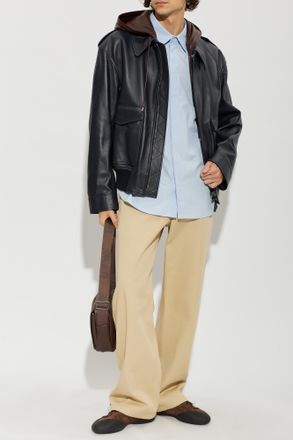 Loewe Shirt With Embroidered Logo, Mens, Blue