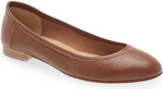 andrea carrano Bambolina Ballet Flat in Cognac Leather at Nordstrom, Size 39.5