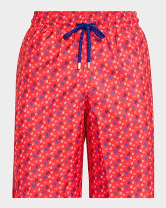Vilebrequin Men & apos;s Okohina Mini Turtle Swim Trunks