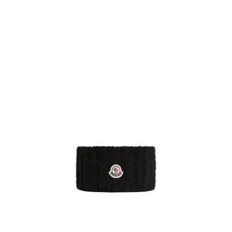 Moncler Moncler Cable Knit Alpaca Blend Headband, Women, Black, Size: One Size