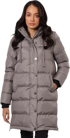 Canada Weather Gear Womens Long Heavyweight 2 in 1 Puffer Jacket and Vest in Stone at Nordstrom, Size X-Large