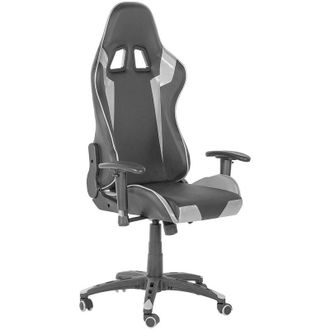 Beliani Beliani - Sedia Gaming in Pelle pu Nera e Argento Girevole Regolabile in Altezza Knight