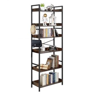 OEM Estanter&iacute;a Independiente Rectangular, 6 Niveles, Estilo Escalera Vintage Con Estructura Met&aacute;lica, Con Estantes Abiertos, Para Sala De Estar, Dormitori