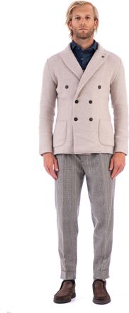 Lardini Double-Breasted Wool Jacket-Sweater