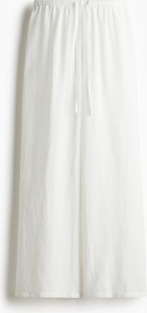 H&M Kordelzughose aus Leinenmix - White