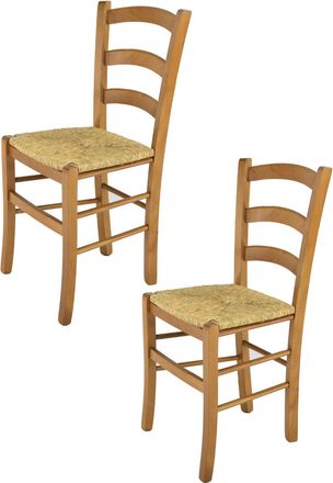 Tommychairs Tommychairs 2 Sillas Venice En Haya Roble Y Asiento En Paja