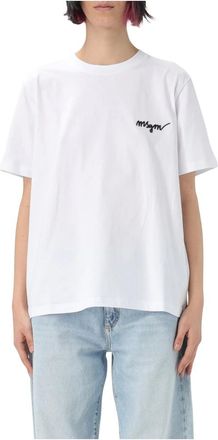 Msgm Msgm, Dames, Tops, Wit, Maat: M Katoen