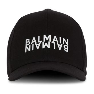 Balmain Katoenen pet met print - Heren - Petten - Zwart - ONE Size - Katoen - Accessoires