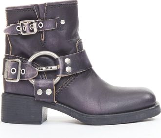 Miu Miu 2025 Distressed Leather Boots