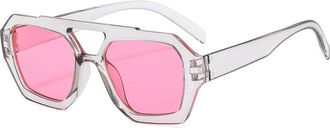 Generic Large Frame Men Vacation Sunglasses Commuter Women Outdoor Decorative Sun Glasses(Pink)