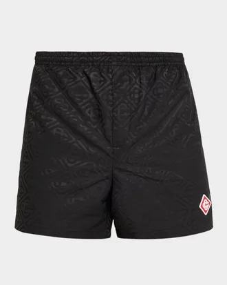 Casablanca Men & apos;s Tonal Monogram Jacquard Swim Shorts