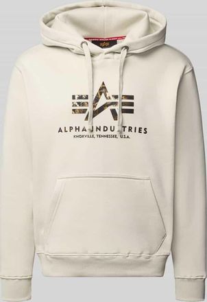 Alpha Industries Alpha Industries Hoodie mit Logo und Känguru-Tasche in Hellgrau, Größe XL