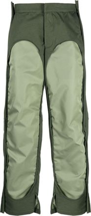Diesel contrast wide-leg trousers - men - Nylon/Cotton - 46 - Green