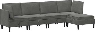 vidaXL Juego De Muebles De Sal&oacute;n 5 Uds. Gris Oscuro Terciopelo Vidaxl