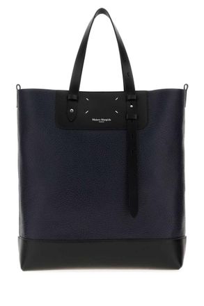 Maison Margiela Navy Blue Leather Tote