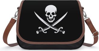 Generic Jolly Roger Skull And Crossbones Fashion Womens Crossbody Bags Novelty Handbag Shoulder Bag Purse