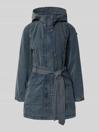 Khujo Jacke mit Bindeg&uuml;rtel Modell PREA in Marine, Gr&ouml;&szlig;e XXL