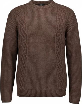 Genti Round LS Longsleeve - Heren - Truien - Bruin - Maat: M