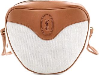 Saint Laurent Le Monogramme Coeur Bag Canvas and Leather crossbody bag - Bruin