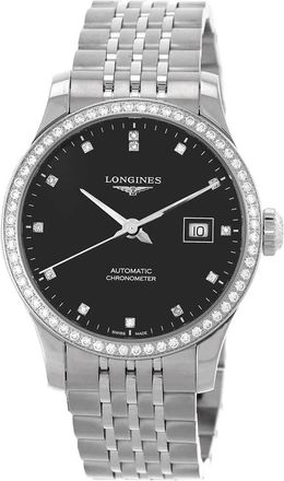 Longines Record Automatic Diamond Black Dial Ladies Watch L23210576