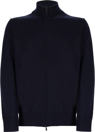 BOSS H-Balonso Full-Zip Virgin Wool Ribbed Cardigan
