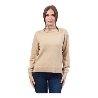 A|X Armani Exchange Gouden trui met metallic draad - Dames - Coltruien - Geel - XL - Wol - Truien & Vesten