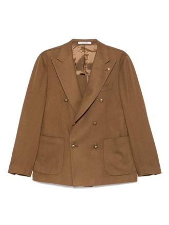 Tagliatore double-breasted blazer - men - Cashmere/Cupro - 48 - Brown
