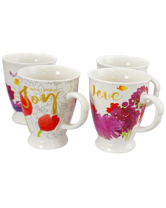 Gibson Home Dnu Gibson Home Bold Floral Cup Set (Set Of 4)