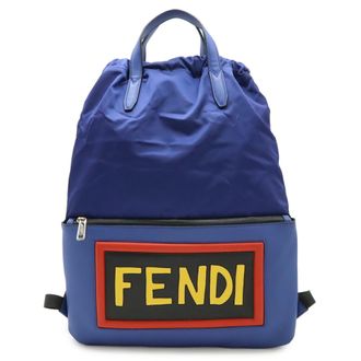 Fendi Multi-Color Nylon Leather Backpack (Pre-Owned)