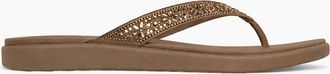 Skechers Womens Skechers MEDITATION LUXE - SUNNY GLOW Womens Toe-Post Sandals Mocca - White - Size: 7