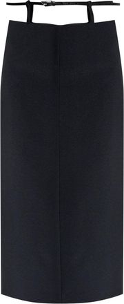 The Attico belted midi skirt - women - Polyester/Viscose/Elastane - 42 - Black