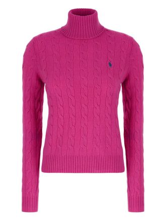 Polo Ralph Lauren Polo Pony-motif cable-knit sweater - women - Wool/Cashmere - M - Pink