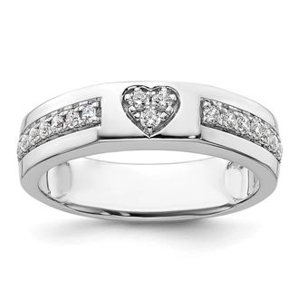 Diamond2Deal 14k White Gold Lab Grown Diamond Wedding Band Ring 1/4Ct Clarity- VS Color- G-H