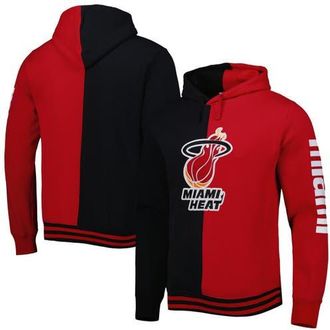 Mitchell & Ness Mens Mitchell & Ness Black/Red Miami Heat Hardwood Classics Split Pullover Hoodie at Nordstrom, Size Medium