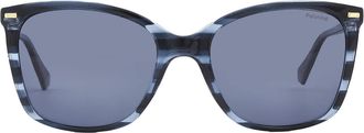 Polaroid Polarized Blue Square Ladies Sunglasses PLD 4108/S 0JBW/C3 55