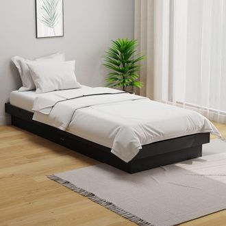 vidaXL Estructura De Cama Individual Sin Colch&oacute;n Madera Maciza Gris Vidaxl