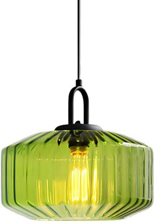 OEM L&aacute;mpara Colgante De C&uacute;pula De Cristal Ranurado &Oslash;28cm Estilo Industrial Vintage Altura Ajustable L&aacute;mpara Colgante E27 Para Comedor Dormitorio Sala De E