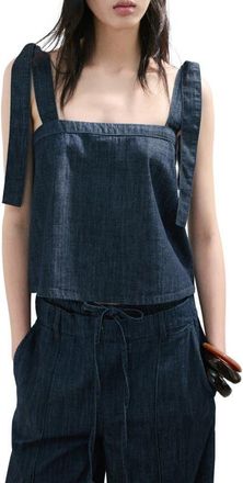 Mango Calonge Denim Top in Open Blue at Nordstrom, Size X-Small