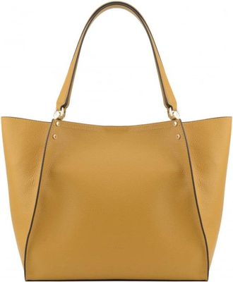 Pourchet Tassen, Dames, Geel, ONE Size, Leer, Hebdo Tote