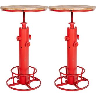Clp Clp - Juego De 2 Mesas De Bar Ruhr Rojo