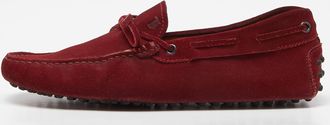 Tod's Tods Red Suede Gommino Slip On Loafers