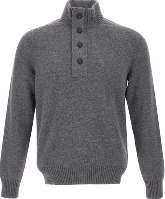Gran Sasso button-placket wool sweater - men - Wool - 56 - Grey