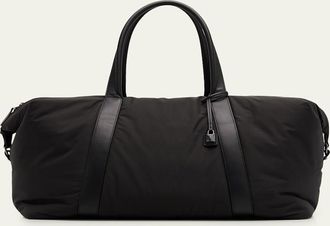 Loro Piana Mens Wind Nylon Leather-Trim Duffel Bag with Pouches